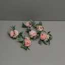 Handcraft Flower Napkin Rings Set of 6, Pink Peony Flowers Napkin Holders Floral Napkin Buckles Table Decorations for Wedding Banquet Birthday Party