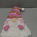 Gejoy Pink Christmas Tree Topper with Lights 23.62 x 7.87 Inches Christmas Tree Topper Gnome Decoration Christmas Elf Decoration Ornaments Suitable for Family and Friends (Pink Stripes)