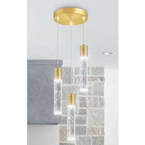 3-Lights Pendant Lights Modern LED Kitchen Island Light Bubble Pendant Light Pendant Lighting for Kitchen Island Dining Room Ceiling Hanging Lights Bedroom Mini Pendent Spot Lights (Gold)
