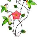 Juegoal 28 Inch Hummingbirds Garden Stake Decor, Colorful Look & Personalities Flowers Metal Wall Art Spring Decoration, Yard Outdoor Lawn Pathway Patio Ornaments
