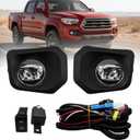 Nakkaa Front Fog Light Assembly Compatible with Tacoma SR SR5 2016-2023 | Not Halogen, Fog Lamp, with Passenger Driver Side Lamp Cover Wiring Harness Switch, 5212704020, 5212804020