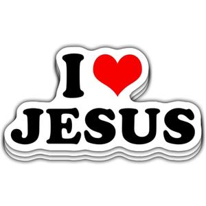 3 PCs I Love Jesus Heart Christian Vinyl Sticker 3 Inches (Fullcolor)
