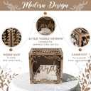 OurWarm Wedding Card Box for Reception, Wooden Gift Box Card Holder with Acrylic Window, Vintage Envelope Money Box for Rustic Wedding Graduation Party Birthday Baby Shower Decorations