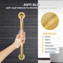 Grab Bars for Shower, 2 Pack 18-Inch Anti Slip Shower Handles for Elderly, Safety Shower Grab Bar, Stainless Steel Handicap Grab Bars for Bathroom,Toilet (Gold, 1" Diameter)