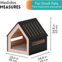 POLIPETS Big House for Pets, Wooden House for Pets for Interiors, Resistant Wood with Cushion for Dog Included, Minimalist, Elegant and Resistant, 24x25x24.5 in, Black