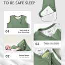 HAPIU Unisex Rayon Made from Bamboo Baby Sleep Sack TOG 0.5, 2-Way Premium Zipper, Wearable Blanket Toddler, 18-36 Months,Dark Forest Green