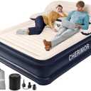Queen XL Air Mattress with Built in Pump and Headboard, 87 Extra Length Inflatable Mattress with Pillow, 48Hr Leak-Proof Test, Upgraded Long Air Beam, 800lbs Support, Air Bed for Home Guests