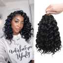8 Packs Curly Crochet Hair for Women 10 Inch Natural Black Short Pre Looped Ocean Wave Crochet Hair Deep Water Wave Twist Crochet Braids Synthetic Braiding Hair Extensions10 Inch,1B