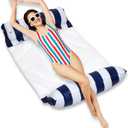 Hammock Pool Float Blue Multi-Purpose Inflatable Water Pool Floats Fun Pool Float Lounger for Adults and Kids Variation