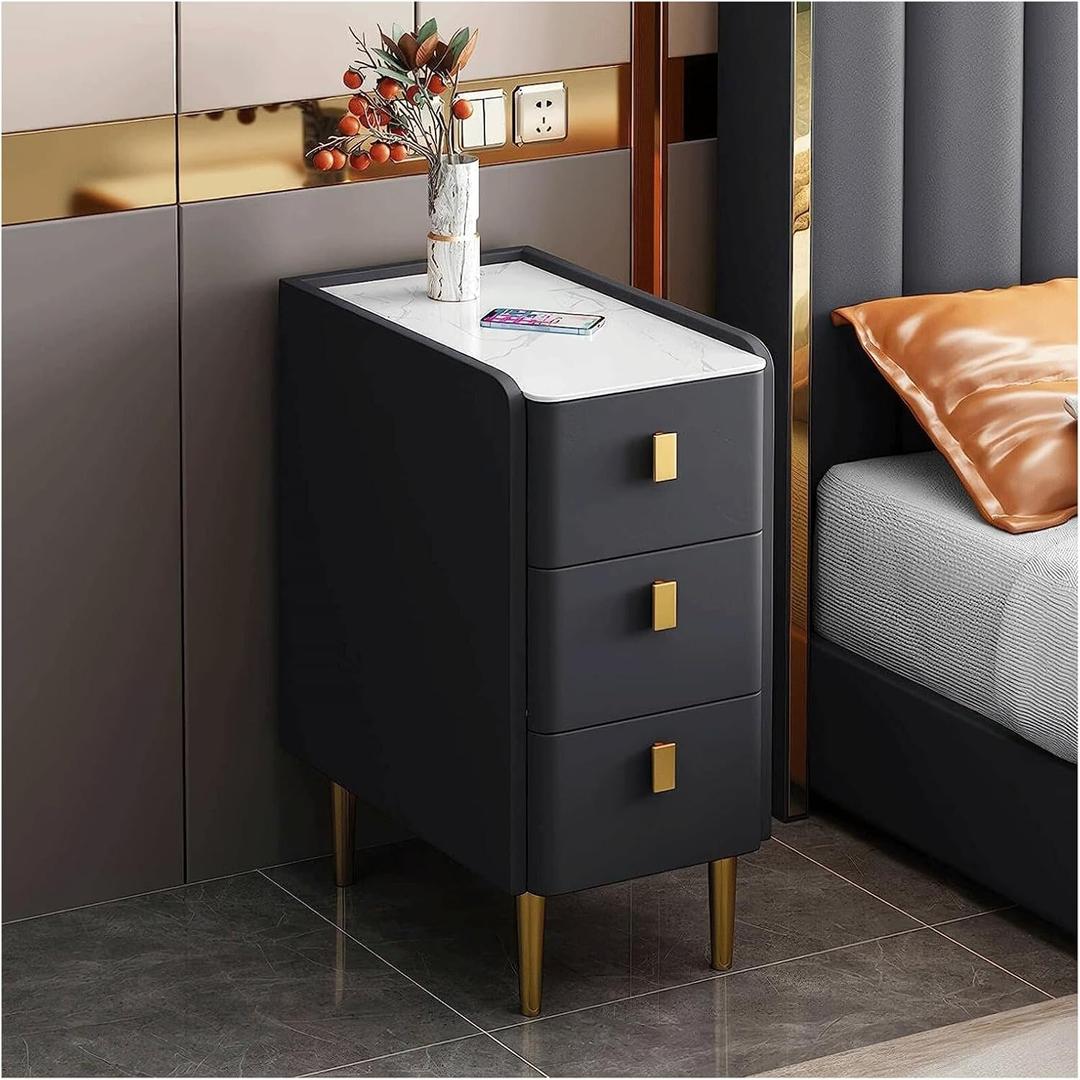 Nightstand With 3 Drawerspine Bedside Table Leather Wrapped Bedside Cabinet For Living Roomsofaend Table Bedside Dresse