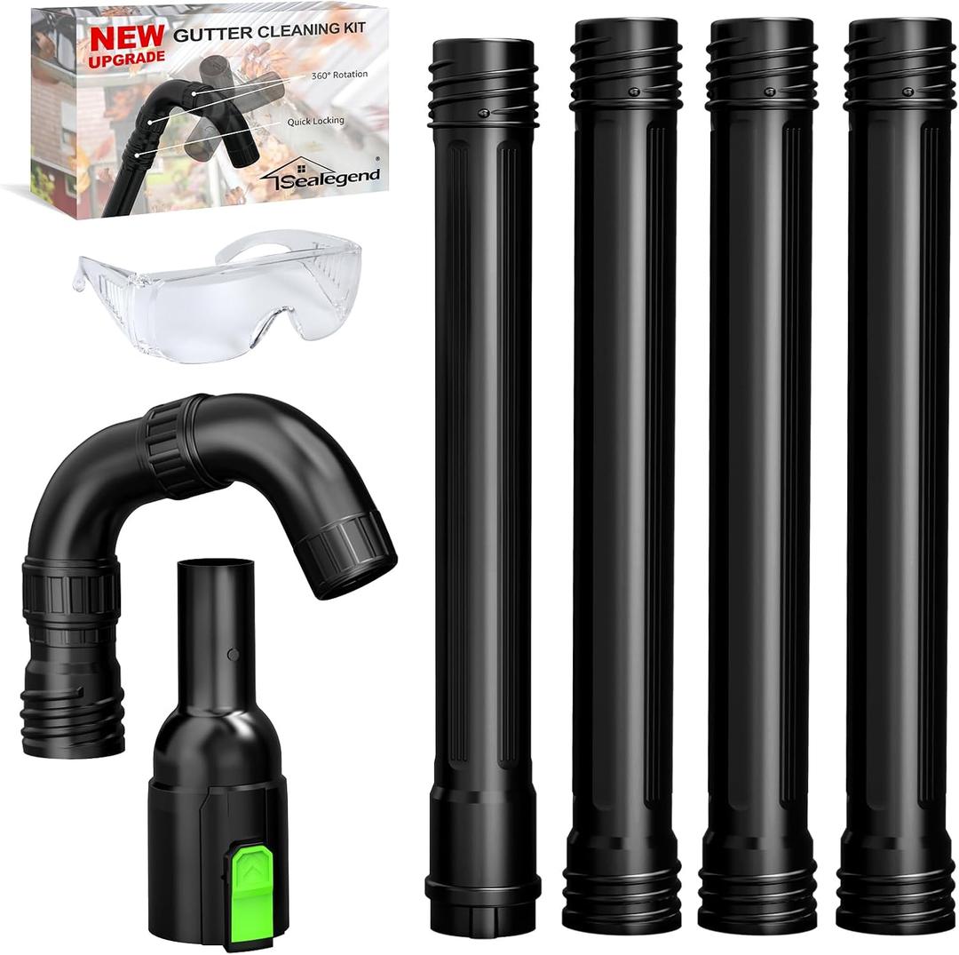 Sealegend Gutter Cleaning Attachment Kit Compatible with EGO 530CFM, 580CFM, 575CFM, 650CFM, 615CFM, LBX6000 Leaf Blowers 360 Rotation Nozzle, Extends Up to 8.3FT from The Ground