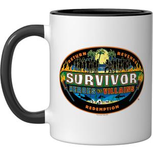 Survivor Heroes Vs Villains Ceramic Mug, Black/White (11 Ounces)