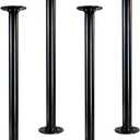 GeilSpace 18" Industrial Pipe Table Legs, Metal Pipes and Flanges for Custom Vintage Tables and Furniture, Rustic DIY Desk Legs, Shelf Support, Set of 4 (1" 18", Black)