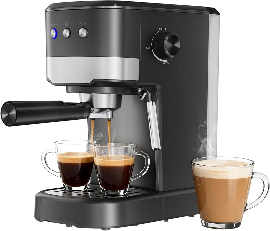 Keenstone Espresso Machine 15 Bar, Compact Espresso Coffee Maker with Auto Milk Frother, 40oz Removable Water Tank for Lattes & Cappuccino