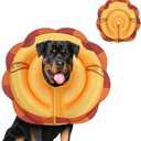 TOBYTO Inflatable Dog Cone Alternative - Soft Adjustable Recovery Collar for Small Medium Large Dogs After Surgery, Protective E Collar Anti Licking Does Not Block Vision(Orange, XL)