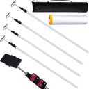 12FT Dust Barrier Poles 4 Pack, Retractable Aluminum Containment Poles Kit | Includes Zipper Wall, Plastic Film and Carry Bag for Home Renovation, Remodeling and Temporary Dust Containment Projects