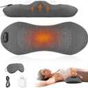 3 in 1 Electric Lumbar Support Pillow with Heat, Vibration & Traction  Adjustable Triple Fusion Back Massager for Lower Back & Sciatica Pain Relief, Deep Tissue Relaxation, Memory Foam Cushion