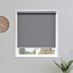 Sunoff Blackout Roller Shades Blinds Cordless for Windows Pull Down Room Darkening Door Blinds with Thermal Insulated Easy to Install for Living Room,Bedroom,Home,Office Bathroom Grey 31" W x 72" H