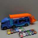 Truck Toys Car Track Set for 3 4 5 6 Years Old Boys, Carrier Truck Transporter Car Race Track with 12 Die-Cast Racing Car Toys, Birthday Gifts for Toddlers Kids Girls Age 3 4 5 6 7 8