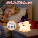 2 x 1800mAh Rechargeable Night Light, LED Dimmable Silicone Nightlight for Kids, RGB Color Glow, 30 Mins Timmer Bedside Lamp for Bedroom/Nursery/Decor (Purple)