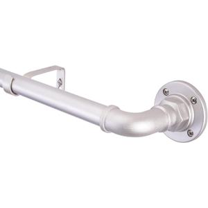 1" Industrial Curtain Rods for Windows 36 to 72 Outdoor Curtain Rod for Patio Blackout Drapery Rods Industrial Heavy Duty Curtain Rods Ceiling Curtain Rod Bedroom Silver