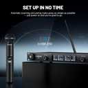 Phenyx Pro UHF Smart Wireless Microphone System, Dual Cordless Mics w/Auto Scan&Sync, Adaptive RF Power, Talkback Function, 2x100 Freq, 328 ft, Dynamic Microphones for Live Show, Event (PTI-2)