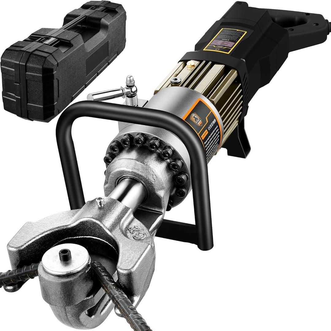 [Upgraded Version] Electric Rebar Bender with Brushless Motor, Bending up to 1 Inch 25mm #8 Rebar, Bend Angle 0-130, 1100W Portable Hydraulic Rebar Bender Tool, Handheld Rebar Bender Machine, 110V