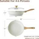 SENSARTE Nonstick Ceramic Saute Pan 12-Inch, 5QT Non-toxic Deep Frying Pan Skillet with Lid, Healthy No Teflon Cookware, Stay Cool Handle, Induction Compatible, PFAS Free