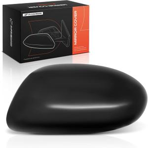 A-Premium Driver Side Rearview Mirror Cover Cap - Compatible with Mazda 3 2010 2011 2012 2013 - Smooth Black, Without Turn Signal Hole