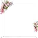Wedding Arch Backdrop Stand 6.6x6.6 FT Square Wedding Arches for Ceremony White Metal Arch Stand for Wedding Bridal Shower Birthday Party Garden Floral Wedding Arbor Anniversary Event Decor