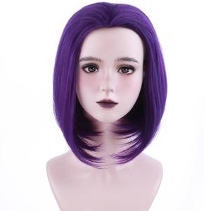 Dark Purple Bob Wig Purple Wig for Women Short Straight Wigs Synthetic Cosplay Halloween Party Costume Wigs