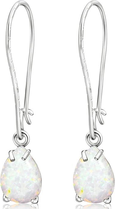 925 Sterling Silver Gemstone Earrings for Women - 7x10mm Teardrop Gemstone - Birthstone Jewelry - Elegant Gift for Wife, Daughter, Sister (01-Jan.-Garnet)