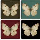 4 Pcs Butterfly Gifts Butterfly Decorations for Birthday Party Favors Girls Room Living Room Home Bedroom Wall Decor Canvas Wall Art Artwork for Walls Paintings Pictures Framed Art Prints 7.8X7.8 Inch