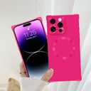 2 x SAKUULO Magnetic for iPhone 14 Pro Max Case, Compatible with Magsafe, Full Camera Protection Silicone Shockproof Protective Slim Phone Cover for Women Girls for iPhone 14 Pro Max 6.7inch, Hot Pink