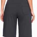 Blouty Women's 9" Bermuda Long Shorts Knee Length with Pockets High Waisted Shorts for Women Lounge Walking Athletic (M)
