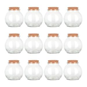 Magic Season Decorative Glass Bottles with Cork Stoppers (3.3 fl oz. Spherical Bottles / 60 Pcs)