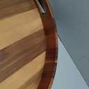 Extra Large Round Ottoman Coffee Table Tray, 22" Big Kitchen Serving Trays for Huge Ottoman Counter Giant Decorative Organizer, Huge Wood Serveware Tray with Built-in Handle for Big Job