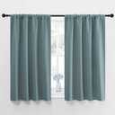 NICETOWN Greyish Blue Blackout Curtains Panels for Window, Thermal Insulated Rod Pocket Blackout Drapes/Draperies for Living Room (2 Panels, W42 x L48 inches)