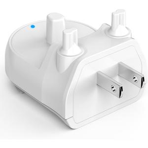Charger for Oral-B Electric Toothbrush, Compatible with Oral-B io4/io5/io6, Genius 8000/9000, Pro 1000/2000/3000/5000, 3709/3728/3756 | Direct Plug-in Waterproof Outlet Charger Base Hygienic White