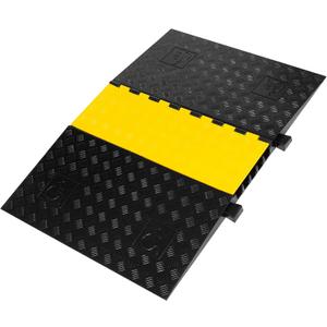 5 Channel Rubber Cable Protector Ramp, ADA Compiant Low Base Ramp, Heavy Duty Speed Bump Hump, Wire Cord Cover Ramp for Wheelchiar, Walker, Gait Trainer, Rollator, Scooter, Low Vehicles
