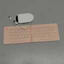 Mini Foldable Bluetooth Keyboard - Portable Wireless Full Size Aluminum Travel Folding Keyboard for iPhone, iPad, Mac, Android, Windows, iOS (Pink)