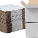4x4x4 Inches Shipping Boxes Set of 40, White Corrugated Cardboard Box Literature Mailer for Packing Small Business