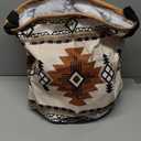 Boho Western Large Laundry Basket,Collapsible Bag with Easy Carry Handles,13.8x17in Waterproof Foldable Freestanding Hamper,Washing Bin Clothes Storage Round Southwest Native American Indian Geometric (USASHO0984)