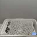 Stainless Steel Litter Box | XL Enclosed Cat Litter Boxes with Lid for Big Cats | High Sided, Anti-Urine Leakage | Non-Stick Bottom & Includes Litter Mat & Metal Scoop