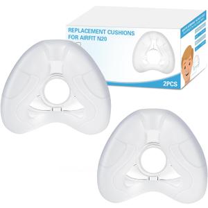2 Pack Replacement Nasal Cushion for ResMed Airfit N20, Medium, Compatiable with Orignal Airfit N20 Frame & Elbow, Replacement Nasal CPAP Mask Cushion, Soft & Durable