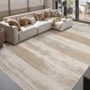Simple Modern Vintage, Area Rug Machine Washable,Soft Floor Carpet Non Slip Non for Living Room Bedroom Home Decor Aesthetic (Beige/4x6) (Khaki)