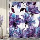 SVBright Cute Floral Shower Curtain 60Wx72L Inch Pink Boho Wildflower Flower Girls Girly Botanical Plant Country Women 12 Pack Hooks Polyester Waterproof Fabric Bathroom Bathtub Panels
