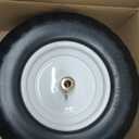 GICOOL 4.80/4.00-8" Wheelbarrow Tire, 16" Flat-Free Solid Tire and Wheel, 3" Centered Hub, 5/8" Axle Bore Hole, for Garden Wagon Cart Trolley Dolly Lawn Mover Go Kart Replacement (2 Pack)