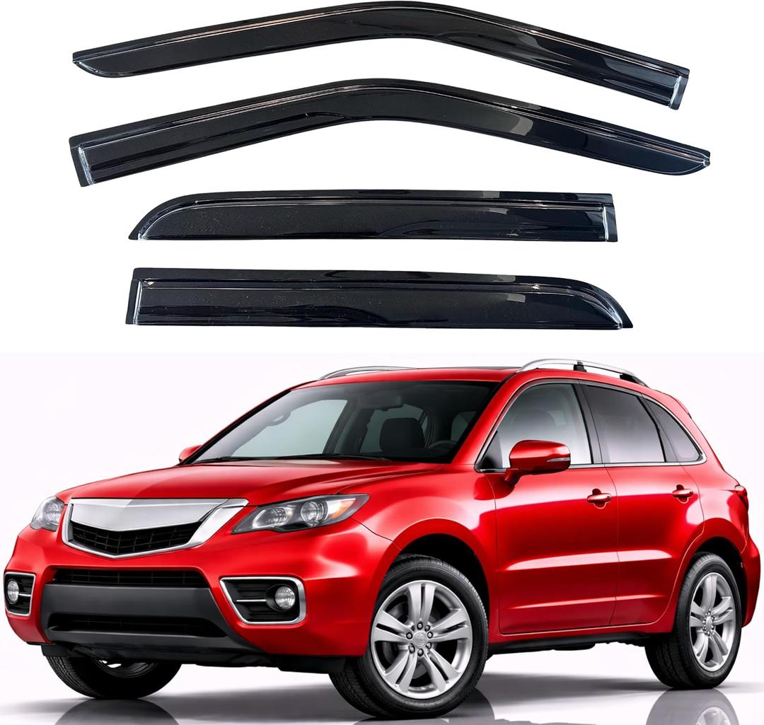 KPY Rain Guards Fit for 2007-2012 Acura RDX, Out-Channel Window Visors Vent Wind Deflectors 4PC, Car Accessories for 07-12 Acura RDX
