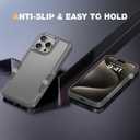 Diaclara Designed for iPhone 15 Pro Max Case, [with Privacy Screen Protector] [Anti Spy] [Military Grade Drop Protection] Heavy Duty Full-Body Shockproof Phone Case, Natural Titanium